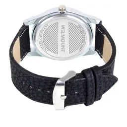 SPENCHER Men Leather Straps Round Reset Time Analogue Watch Jai Bhim 9322 Black Strap image 4