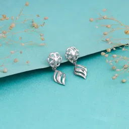 giva Sterling Silver Floral Twist Earrings for Women and Girls Sterling Silver Drops & Danglers-picture-12