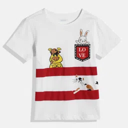 LAdore Kids White & Red Printed T-shirt image 5