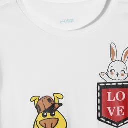 LAdore Kids White & Red Printed T-shirt image 4