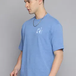 R.Code by The Roadster Life Co. Men Oversized Brand Logo T-shirt image 3