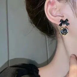 Celestria Crystals Studded Korean Quirky Shaped Drop Earrings image 3