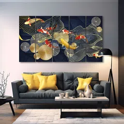 The Castle Decor Red & Brown 5 Piece Wood Other Wall Paintings-image-83