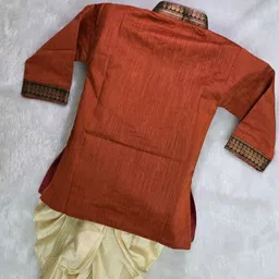 BAESD Boys Embroidered Regular Pure Cotton Kurta with Dhoti Pants image 4