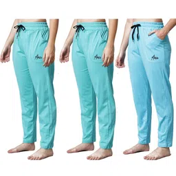 trendy world Pack of 3 Women Cotton Regular Fit Pyjama with Side Pockets-picture-15