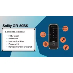 SOLITY GR-50BK Premium Fingerprint Type Rim Lock image 2
