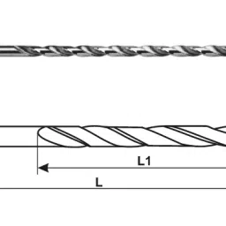 MIRANDA TOOLS HSS Twist Drill Extra Long Series (Size 27.5 mm, Overall Length 375 mm) image 1