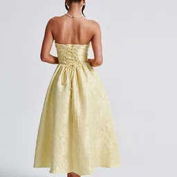 JC Mode Women Self Design Bandeau Midi Dress image 3