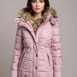 Mast & Harbour Hooded Faux Fur Trim Padded Jacket-picture-34