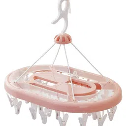 FunBlast Cloth Drying Hanger with 28 Clips - Pink image 1