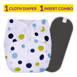 Bembika Reusable Cloth Diaper With Insert  White & Green-picture-23