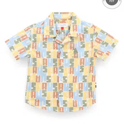 US Polo Assn Cotton Knit Half Sleeves Printed  Shirt With Logo Embroidery - Multicolour-picture-16
