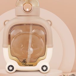 R for Rabbit Tritan BPA Free & Non Toxic Straw Sippy Water Bottle for Leak Proof Drinking Bear Theme Brown - 1000 ml-picture-33