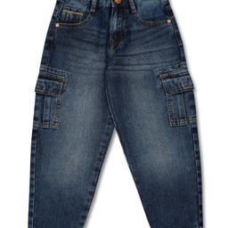 LEO Denim Mild Washed Cargo Jeans - Blue-picture-9