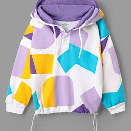 ollington st. OLLINGTON ST.100% Cotton Full Sleeves Abstract Printed Hoodie & Joggers Set - Multi Colour image 2