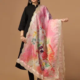 Kaizen TEXO FAB Printed Organza Dupatta with Zari-picture-37