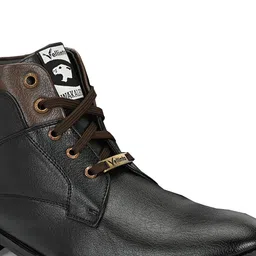 Vellinto Frontier Men Textured Mid-Ankle Block Heeled Biker Boots image 3