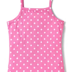 Babyhug 100% Cotton Single Jersey Knit Slips With Polka Dots & Floral Print Pack Of 3 - Pink Orange & Yellow image 5