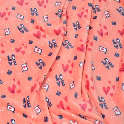 FABINALIV Peach Abstract Woollen Single Bedsheet with Pillow Cover image 5