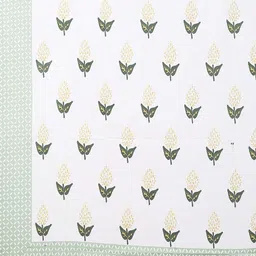 JEEVAT White Floral 220 TC King Bedsheet with 2 Pillow Covers image 3