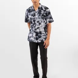 Eszett Men Dyed Cuban Collar Cotton Casual Shirt-picture-14