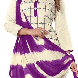 HERE&NOW Geometric Printed Unstitched Dress Material image 2