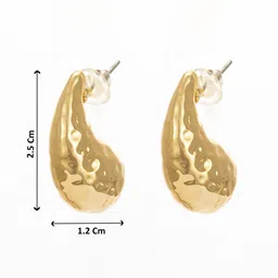 aadita Gold-Plated Teardrop Shaped Half Hoop Earrings image 4