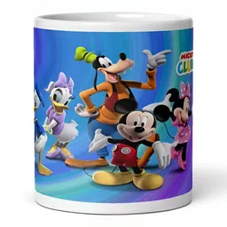 Mr UVD White & Blue Cartoon Characters Printed Ceramic Glossy Mug-picture-32