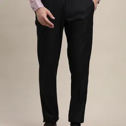 Turtle Men Checked Tailored Skinny Fit Formal Trousers-image-96