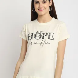 Dreambe Women Pack of 3 Typography Printed Round Neck Cotton T-shirts image 4