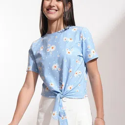 Tokyo Talkies Women Floral Print Cotton Crop Top-picture-36