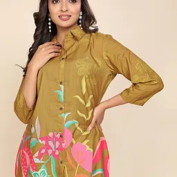 Swibona Printed Shirt Collar Tunic & Trousers Co-Ords Set image 3