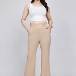 NU CLOTHS Women Relaxed Straight Leg High-Rise Trousers-image-47