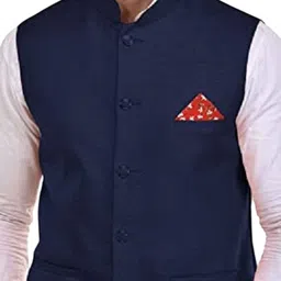 Seetoo Mandarin Collar Woven Design Nehru JacketWith Broch image 3