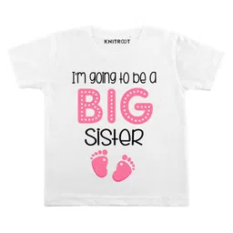 KNITROOT Big Sister Steps Print Half Sleeves Tee - White-image-18