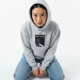 The Roadster Lifestyle Co Printed Oversized Fit Long Sleeve Hooded Sweatshirt image 4