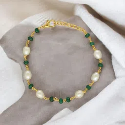 Sri Jagdamba Pearls Dealer Gold-Plated Charm Pearls Studded Bracelet-picture-32