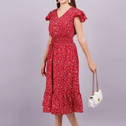 OH MI DIOS Floral Printed Fit & Flare Midi Dress-picture-27