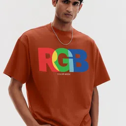 MaverIQ Typography Printed Drop-Shoulder Sleeves Oversized Cotton T-shirt-picture-36