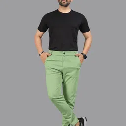 ISUEL FAB Men Green Lycra Trousers-picture-15