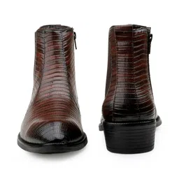 Bxxy Men Textured Pointed Toe Ankle-Length Chelsea Boots image 2