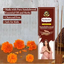 Hari darshan 3-Pieces Maroon & Yellow Natural Incense Sticks image 5