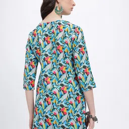 Anouk Rustic Floral Printed V-Neck Straight Kurti image 5