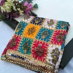chandheri Cotton Silk Self Design Multicolor Women Dupatta-picture-17