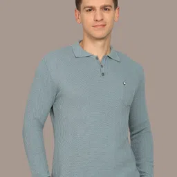 CLAPTON Self Design Polo Collar Cotton T-shirt-picture-22