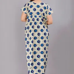 AAKARSHANA CREATION Blue Pure Cotton Maxi Printed Nightdress-image-98