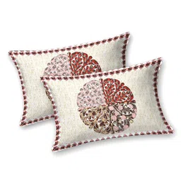 Qfab White Floral 300 TC King Bedsheet with 2 Pillow Covers image 5