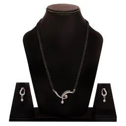 Sitashi Gold-Plated Alloy American Diamond Necklace & Earrings image 2