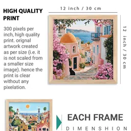 WALLLANE Multicoloured 4 Piece Wood Abstract Wall Paintings image 5