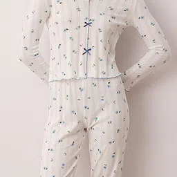 Trendyol Printed Pure Cotton Top & Pyjamas image 4